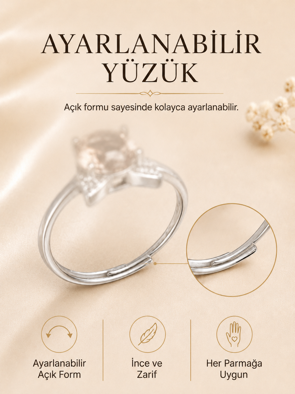 925 Ayar Gümüş Zultanit Işıltılı Kedi Yüzük | Sevgiliye Anneye Hediye | Renk Değiştiren Sultan Taşı